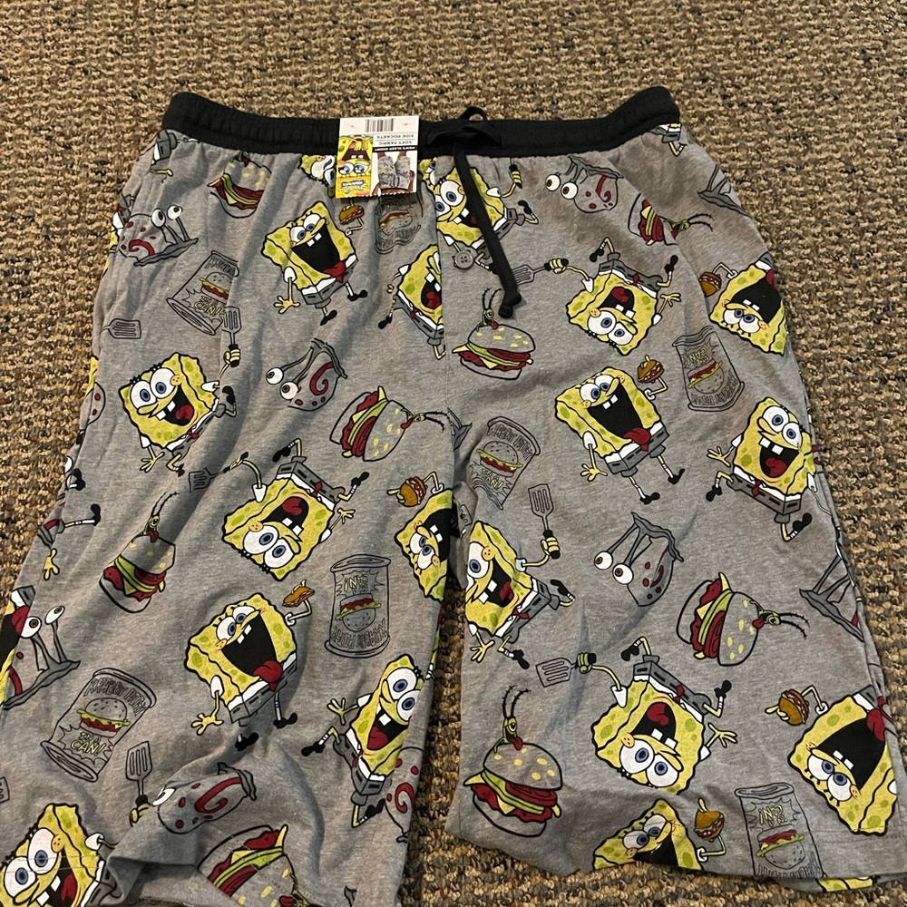 SpongeBob SquarePants mens Gray pj Shorts